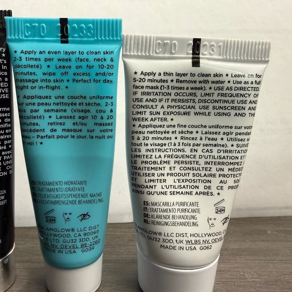 Glamglow Face Mask Set Supermud Youthmud Thirstymud Gravitymud Travel Size 4pc
